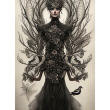 Load image into Gallery viewer, Black Widow - Mint Decoupage Paper