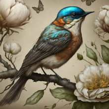 Load image into Gallery viewer, Sweet Bird in Blue - Mint Decoupage Paper