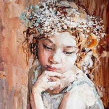 Load image into Gallery viewer, Pensive Girl - Mint Decoupage Paper