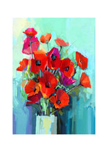 Load image into Gallery viewer, Poppies - Mint Decoupage Paper