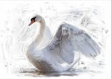 Load image into Gallery viewer, White Swan - Mint Decoupage Paper