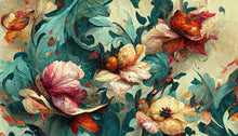 Load image into Gallery viewer, Wave of Florals - Mint Decoupage Paper